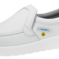 Scarpa ESD in pelle bianca senza lacci | ABEBA